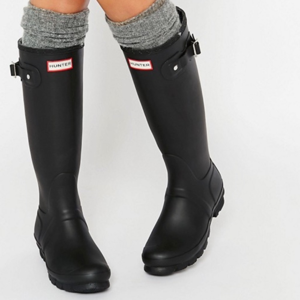Hunter Black Original Gloss Tall Rain Boots